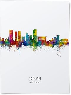 Darwin Australia Skyline art print poster, unframed -15530
