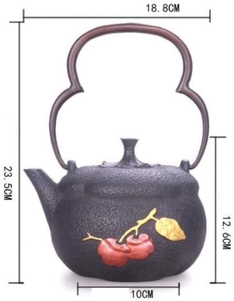 Theiere en Fonte Théière en Fonte Théière en Fonte 1200ML Théières en Fer Bouilloire en Fer Ancien Pot en Fer Non Revêtu Japonaise Théière Théière Fonte