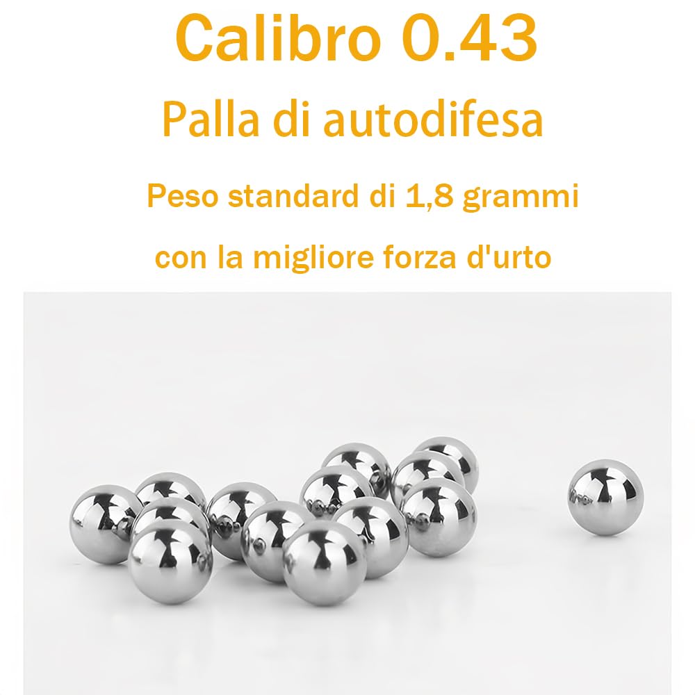 50 Pezzi .43 cal Paintball in Alluminio Massiccio calibro 0,43, 1,8 Grammi, Palline per Autodifesa per PPQ, TPM1, TPM2, T4E, HK 416D, Gen5, RAM