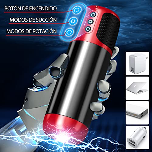 Elektrischer Oralsex Masturbator Cup,Masturbieren Männer mit 7 Saugmodi 7 Rotationsmodi,Blowjob Taschenmuschi Penis Stimulator 3D Realistischer Vagina Pussy Sex Spielzeug für die Männer Masturbatoren – Bild 5