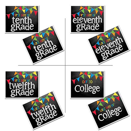 image for Denise Albright Back to School Signs, 16 Grades Chalkboard First Day o