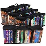 Evelots VHS Storage Bag-Movie Organizer-Video Tape-Handles-Hold 36-No Dust-Set/4