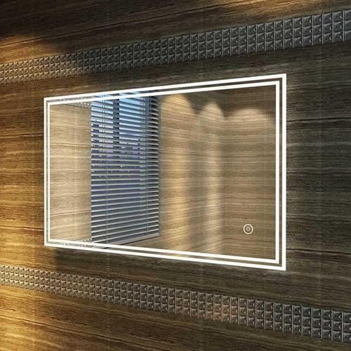 Rectangular Backlit Led Mirror with Touch Sensor Bathroom Mirror ...