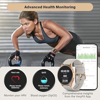 QIPOPC Smart Watch for Women, Built-in Alexa, GPS, HRV, VO2 Max, Blood Oxygen, Sleep & Stress Monitor, Compass, Altimeter, 1.32" AMOLED, Fitness & Women’s Health, iOS Compatible