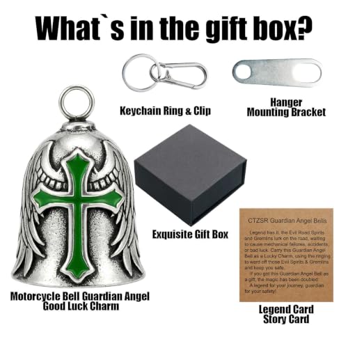 Image of Motorcycle Bell Guardian Angel Gremlin Lucky Charm Gift For Riders