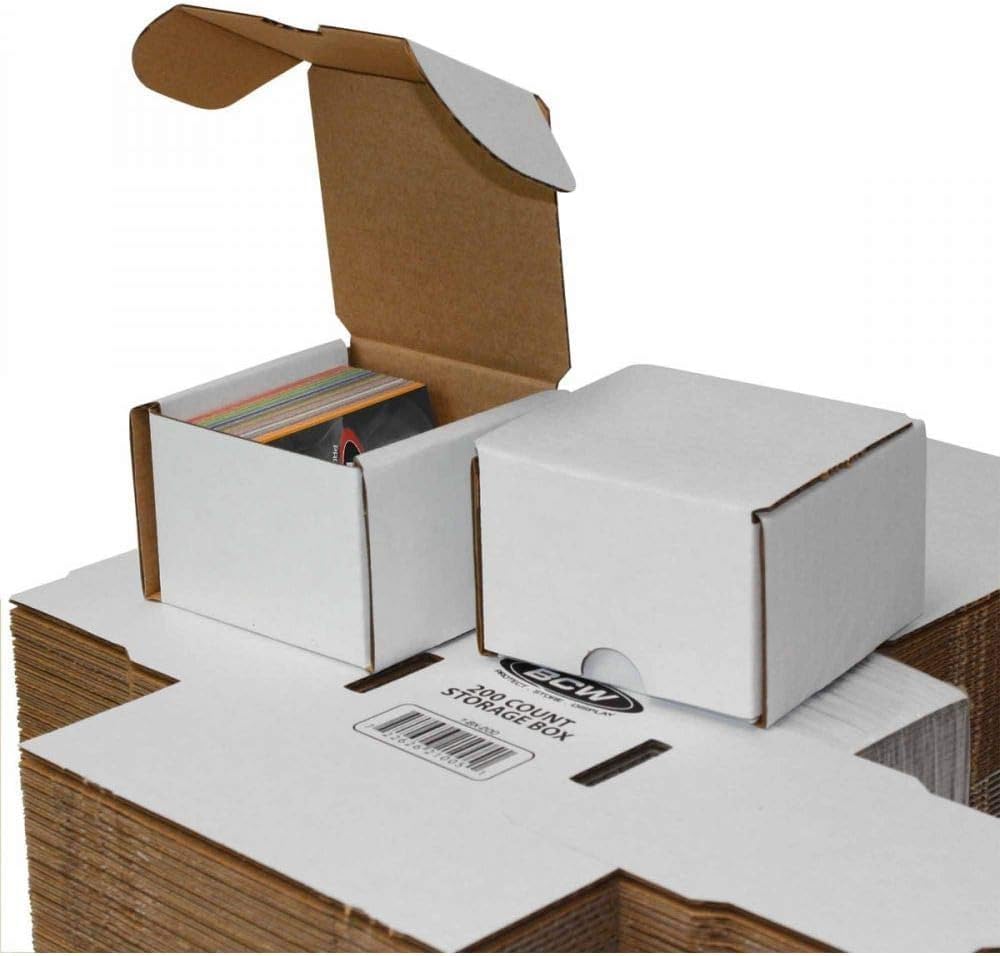 BCW 200-Count Storage Box for Standard 20pt Trading Cards, 200 lb. Test Strength - Bundle of 50 | Cardboard Organizer for Baseball, Basketball, Football, MTG, Pokemon | Assembly Required