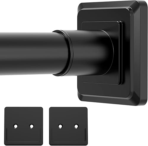 Miniatura 10 de Barra de cortina de tensión de níquel cepillado, barra de cortina de ducha de 30 a 76 pulgadas, resorte sin taladrar ni instalar tornillos, barra de