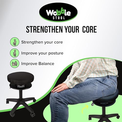 Image of The Wobble Stool- Self Balancing Stool with 360 Degree Rotation, Promotes Healthy Posture to Relieve Back and Neck Pain, Lightweight Portable Seat Cushion (Large) - Weight Limit - 220LBS