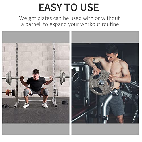 HOMCOM Set of 4 Weight Plate for 2 inch/5cm hole Dumbbell Handle Bar 15kg Dumbbell Plates Barbell Weight 2 x 5kg, 2 x 2.5kg - Image 4