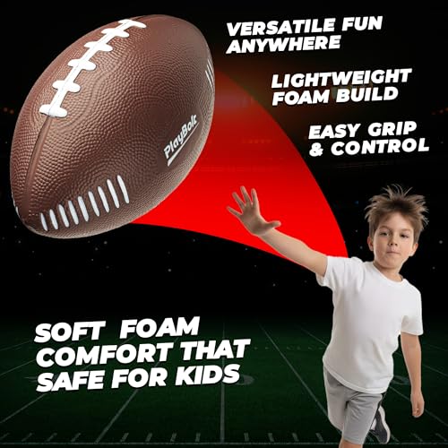 Image of 7.25 inch Mini Foam Football for Kids & Toddlers - Easy Grip Small Youth Sports Ball - Soft Foam Footballs for Little Hands Sports Play - Toy Gifts for Boys & Girls