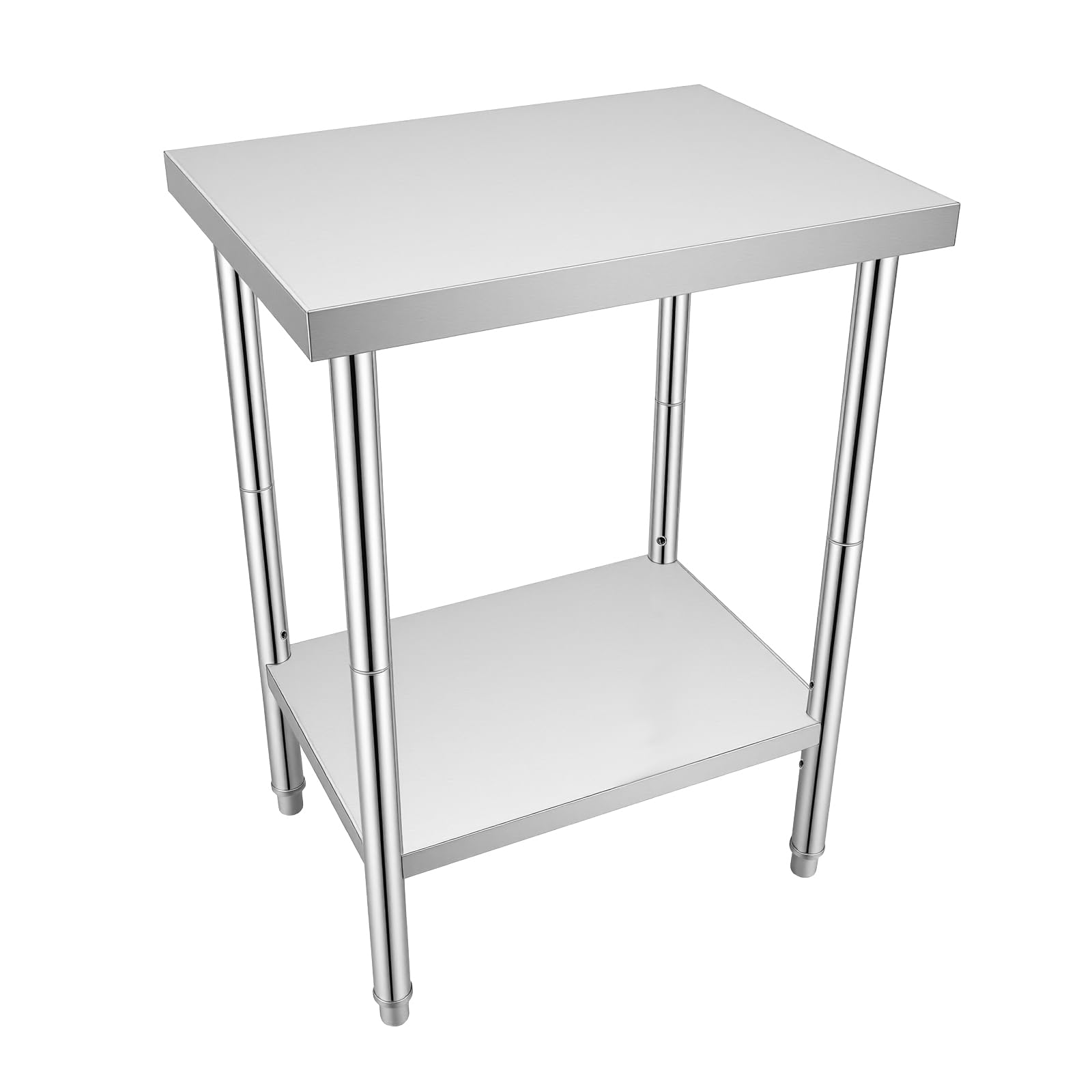 Mesa de Trabajo de Acero Inoxidable 60 x 45 x 80 cm Banco de Trabajo para Catering, con Capacidad de Carga de 400 kg, Mesa de preparación de Alimentos Profesional