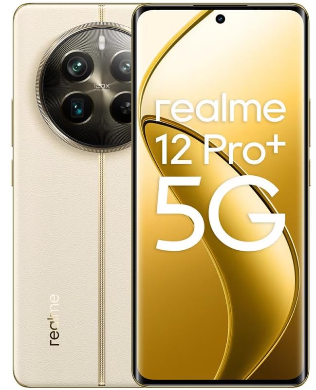 Smartphone Realme 12 Pro Plus 256gb 8gb Ram, 5G, (Modelo RMX3840), Navigator Beige, Dourado - No Brasil