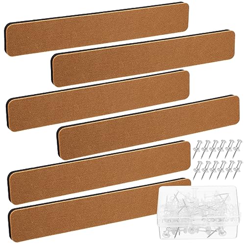 OSALADI 6pc Wall Damage- Felt Strip Thumbtack Set Push Pin Board for Office DIY Decor Adhesive