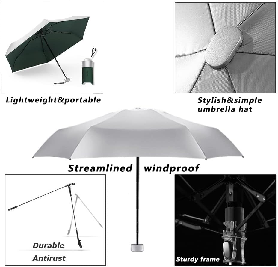 AFULILI Small Compact Travel Umbrella UV Protection Mini Umbrella Perfect for Travel Lightweight Portable Parasol Outdoor Sun & Rain Umbrellas