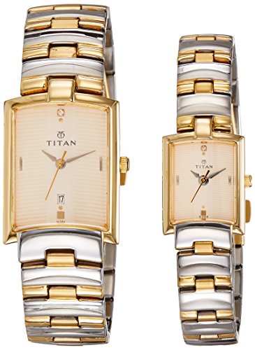 Image of Titan Bandhan Analog White Dial Pair Unisex Watch - NJ19402940BM01 / NJ19402940BM01