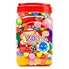 Iooleem Pompones multicolores, 1200 piezas de varios tamaños y colores, pompones para artes y manualidades, pompones con ojos ondulados en frasco, pompones con purpurina, suministros de manualidades.