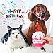 Dansydaisy Dog Birthday Cake Toy Accessories for Girl Boy Gifts, Squeaky Plush Toy for Dog Birthday Party Decor Favor for Large, Medium and Small Dogs(3rd,Pink)