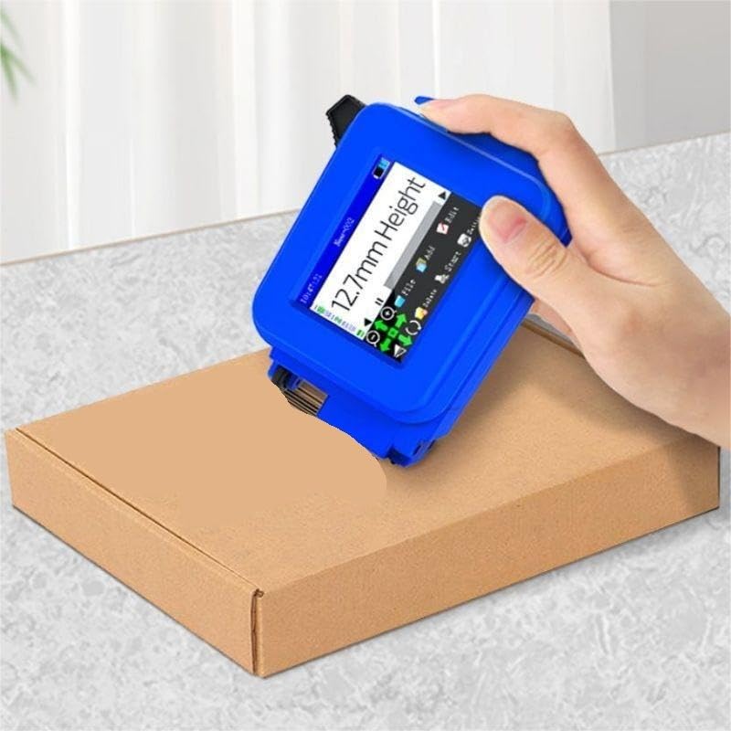 Stampante portatile, Mini stampante a getto d'inchiostro ad asciugatura rapida, altezza di stampa 2-12,7 mm, schermo touch completo, HD, codice QR
