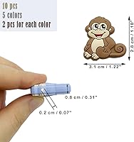Vista 3 de 10Pcs Monkey Focal Beads for Pens Cute Monkey Bead Silicone Focal Beads for Keychain Making Bracelet Beading Crafts Supplies