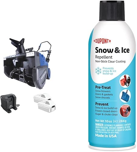 Snow Joe 24V-X2-SB22 - Kit de soplador de nieve inalámbrico de una sola etapa sin escobillas de 48 voltios y 22 pulgadas, 1600 vatios (con baterías