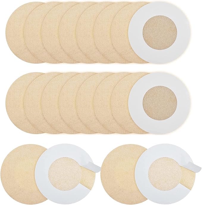 CALVYNORA 10 Pairs[20 Pcs] Ultra Thin Self Adhesive Nipple Pads Invisible Round Nipple Covers for Women and Men Comfortable and Discreet Reusable Silicone Breast Stickers for Party and Gym