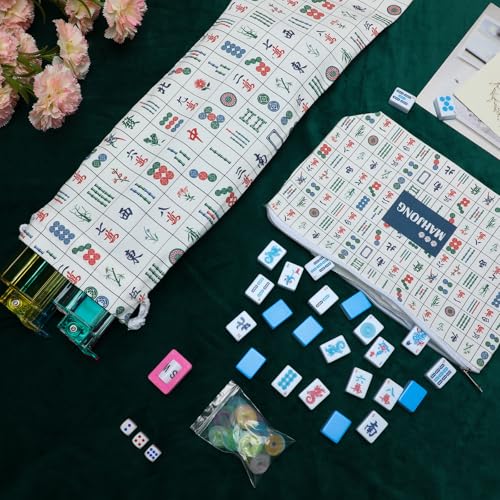 Juego de Mahjong Americano con 166 fichas y 4 rack combinados miniatura 6