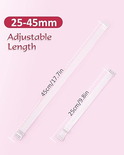 Miniatura 3 de Rovtop Correa invisible para brasier, correa de sujetador transparente, correas ajustables de 0.866-1.772 in, correas de repuesto transparentesmate
