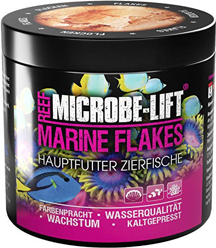 Escamas para Peces Marinos – ARKA Marine Flakes 30 g / 250 ml – alimento Principal prensado en frío – Mejora Color, Crecimiento y Salud – Altamente digerible – Ideal para acuarios de Agua Salada