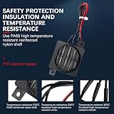 Uadme Fan Heater, 12V Heating Element, Electric PTC Heater, Energy Saving Car Fan Constant Temperature Air Heater, for Campervan, Room(100W) - Image 4