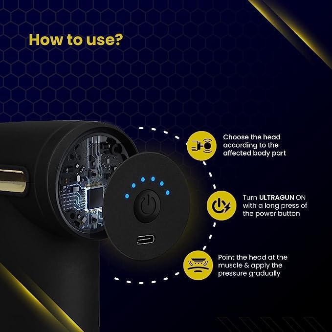 PRIMIL Ultragun Massage Gun For Full Body Relaxation|Deep Tissue Percussion Massager Machine For Muscle Relaxation|Battery Powered And Handheld For Neck, Shoulder, Back, Foot Massager (MULTI) PRIMIL Ultragun Massage Gun For Full Body Relaxation|Deep Tissue Percussion Massager Machine For Muscle Relaxation|Battery Powered And Handheld For Neck, Shoulder, Back, Foot Massager (MULTI)