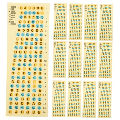 GLSTOY 20個ギターフレットボードステッカー 初心者用音符サイン ギター学習ステッカー 音符マップ デカール 練習ツール クラシック アコースティック エレキギター対応