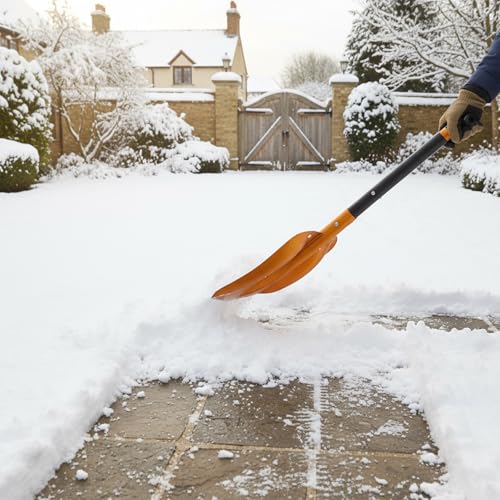 Pala de aluminio ligera con mango extensible para mover nieve y tierra fácilmente 3