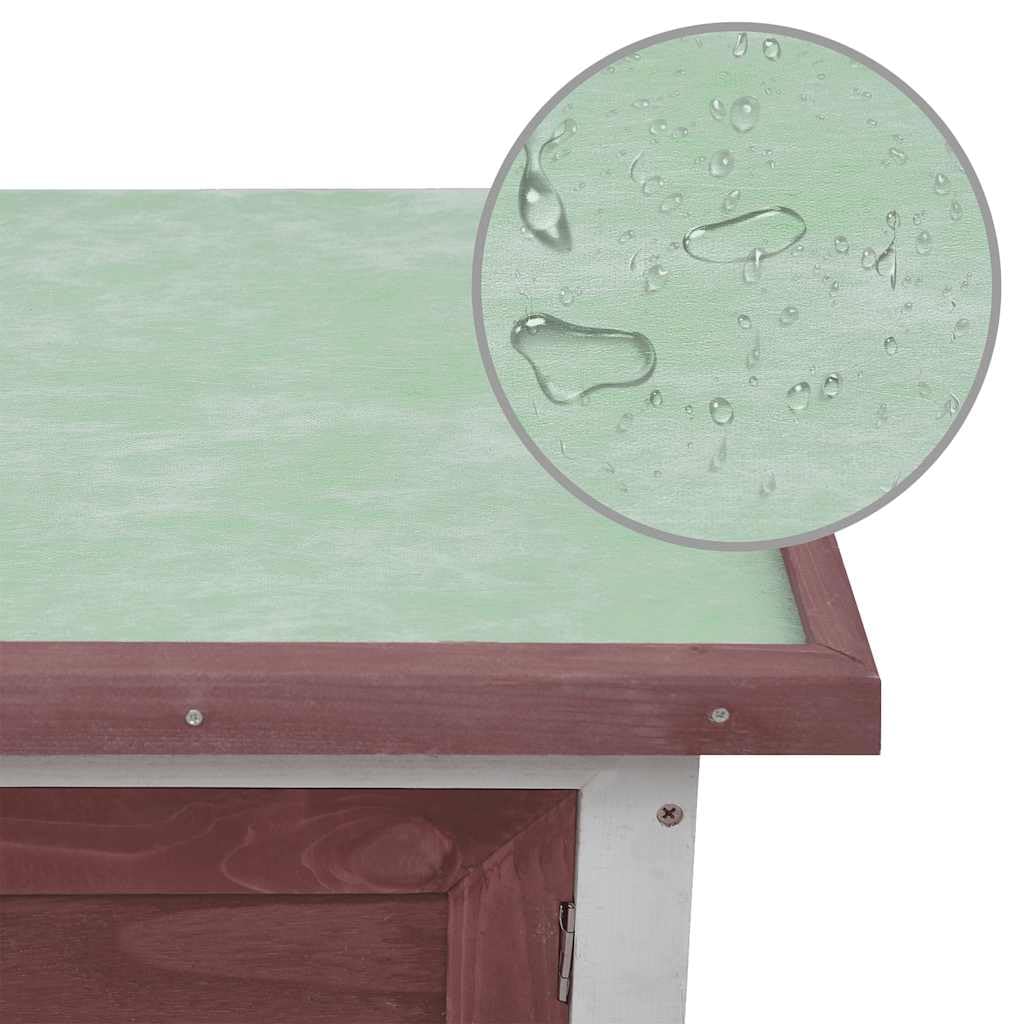 Conejera para exteriores (1 nivel), color marrón y madera, jaula para conejos, pequeños animales