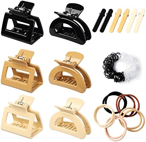 YIERSO 72 Pcs Medium Claw Hair Clips Set for Women Girls, Rectangle Small Hair Claw Clips for Thin Medium Thick Hair, Hair Jaw Clips Nonslip Clips, Hair Styling Accessories Claw Clip