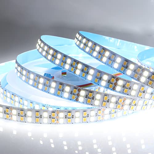Image of LEDENET CCT LED Strip Lights SMD 2835 Super Bright DC24V Tunable White 3000K-6500K 1680LEDs 16.4Ft LED Tape Lights Flexible Non-Waterproof for Bedroom Lighting Decoration