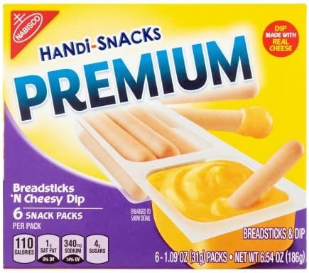 Kraft Handi-Snacks Ritz (Premium Breadsticks 'n Cheese Dip Snack Packs, 6 ct 1.09 oz Pack of 5)