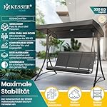 Hollywoodschaukel 3-Sitzer Anthrazit mit Sonnendach