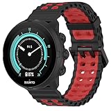 VeveXiao 通気性スポーツバンド Suunto 9/9 baro / 7 /spartan sport / D5対応 24mm ソフトシリコン 防水 交換用バンド レディース メンズ ストラップ, Medium, シリコーン, 宝石なし