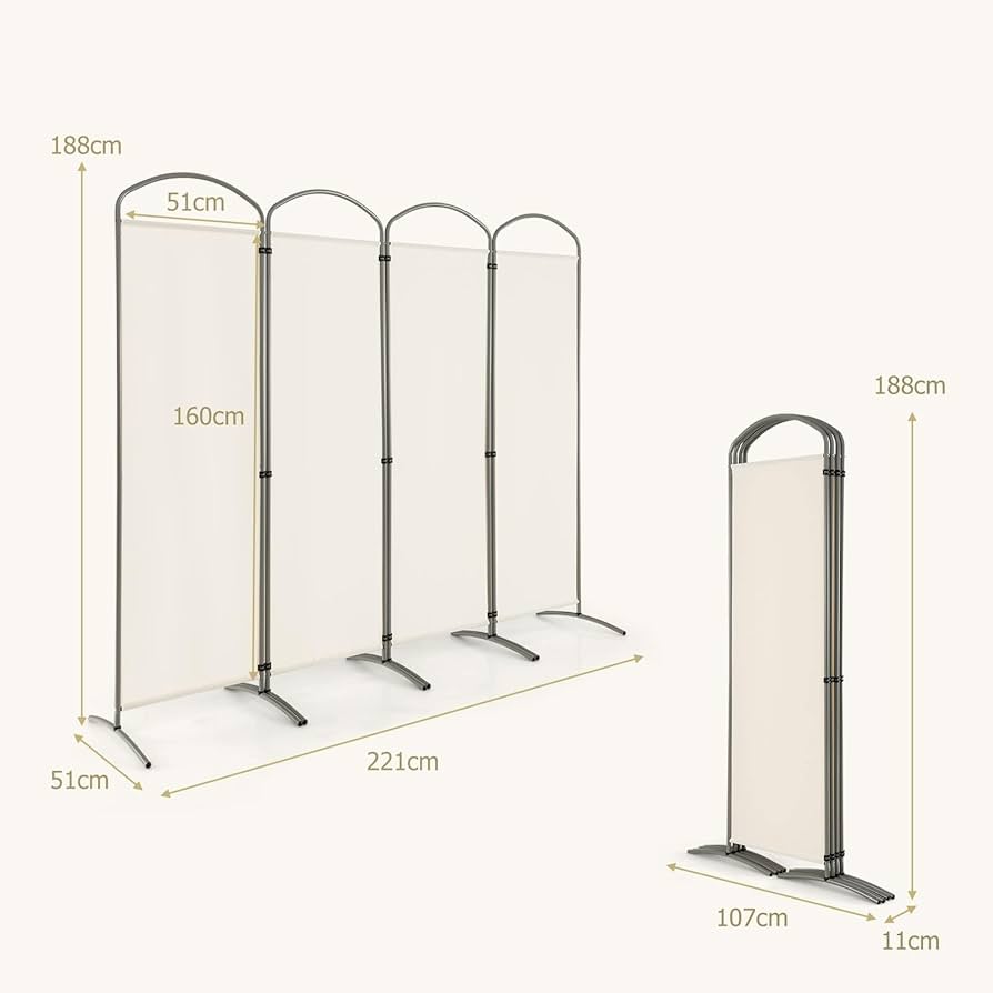 Amazon｜COSTWAY 間仕切り パーテーション 4連 幅221cm 高さ