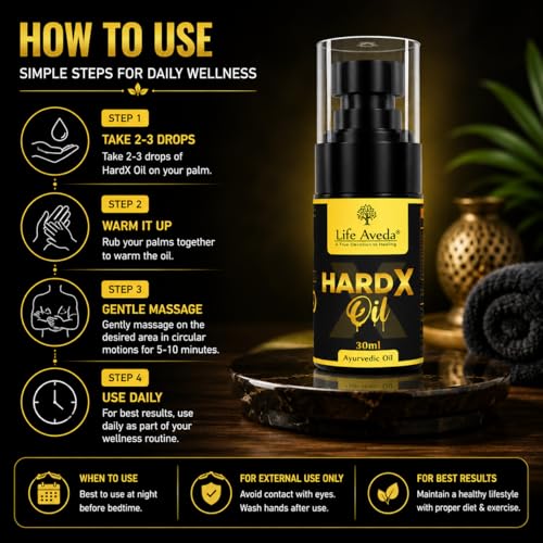 Image of Life Aveda HardX Oil for Men | आयुर्वेदिक जड़ी बूटियों से बनाया गया तेल - 30 ml (Pack of 1)