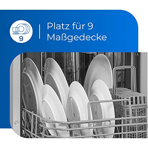 Exquisit Geschirrspüler GSP9109-030E silber | Geschirrspüler 45 cm unterbaufähig und freistehend | 9 Maßgedecke | LED | Spülmaschine 45 cm freistehend – Bild 6