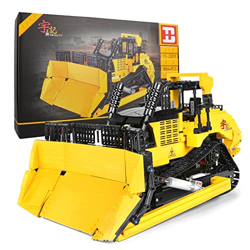通用 Happy Build Technik RC Bulldozer mit Motor, 1866 Teile klemmbausteine Technik Ferngesteuert Bulldozer mit Akku und…