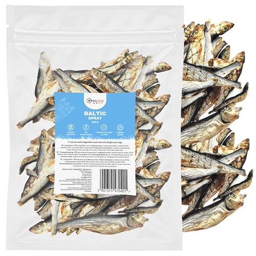 Gaczoo - Sprotten für Hunde Getrocknet - Getrockneter Fisch für Hund - 100% Trockenfisch, Hundeleckerli, Trainingsleckerli - ohne Zusätze, reich an Omega 3, Fettarm - 500g