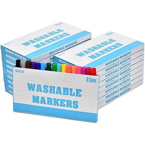 Rarlan Washable Markers Bulk, Markers for Kids, Classroom Pack, 16 Colors,18 Boxes, 288 Count Cover