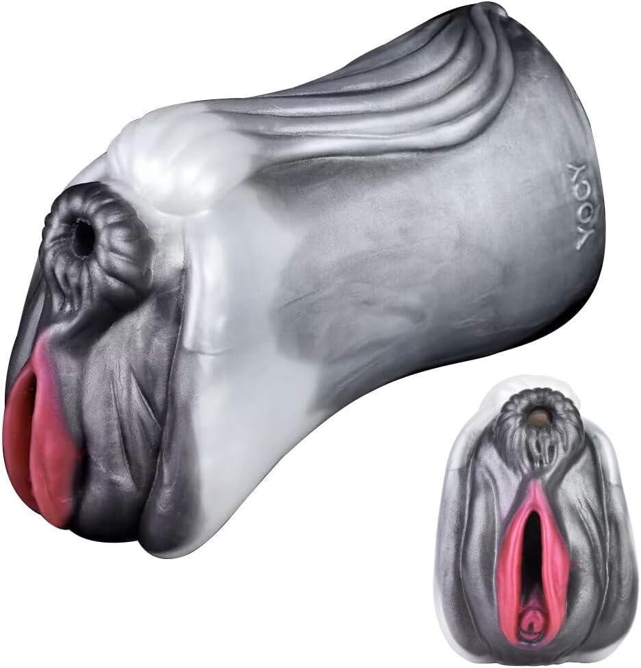 Unique Fantasy Silicone Made Multi-Color Male Masturbator Silicone Men Stroker Adult Sex Toy for Men Couples 2 in 1 Lifelike Ultral Soft