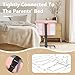 Kinder King Baby Bassinet Bedside Sleeper, Newborn Baby Bedside Crib w/Wheels, All-Sided Mesh, Adjustable Height, Removable Soft Mattress, No Tool to Assemble, Pink
