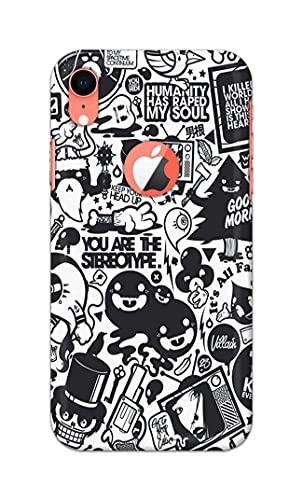 Image of Printed Hard Back Cover Case for Apple iPhone XR Logo View Back Cover (Mixed Cartoon) -702