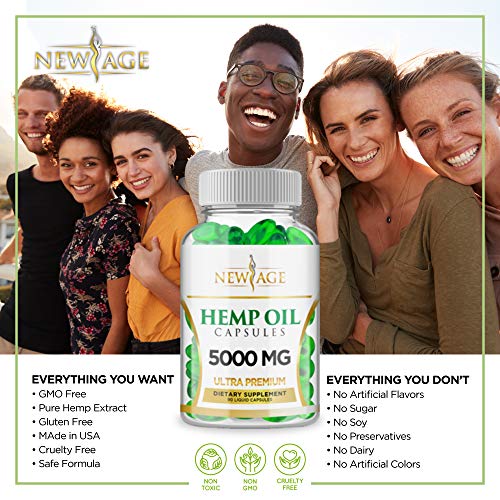Hemp Oil Capsules Pills - 2 Pack - 5000 Hemp Oil Capsules - Made in The USA - Maximum Value - Rich in Omega 3,6,& 9 - Image 3