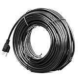 Happybuy Roof Heat Cable 126FT Heat Tape for Roof and Gutters 115-125V with Thermostat Gutter Heater Cable 18AWG Heat Strips for Roof Self-Regulate Ice Dam Prevention Heat Tape -40 to 105℃