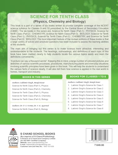 Image of Lakhmir Singh Science Class 10 Biology Part 3 (2026-27 For CBSE Board Exams) | As Per NCERT & CBSE Syllabus | Complete Biology Study for School Exams | NCERT Questions & Anwers, CBQs, Solved Board Papers & Exercises - Science Grade 10